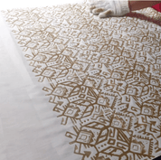 Cotton fabric with tikar batik design 
