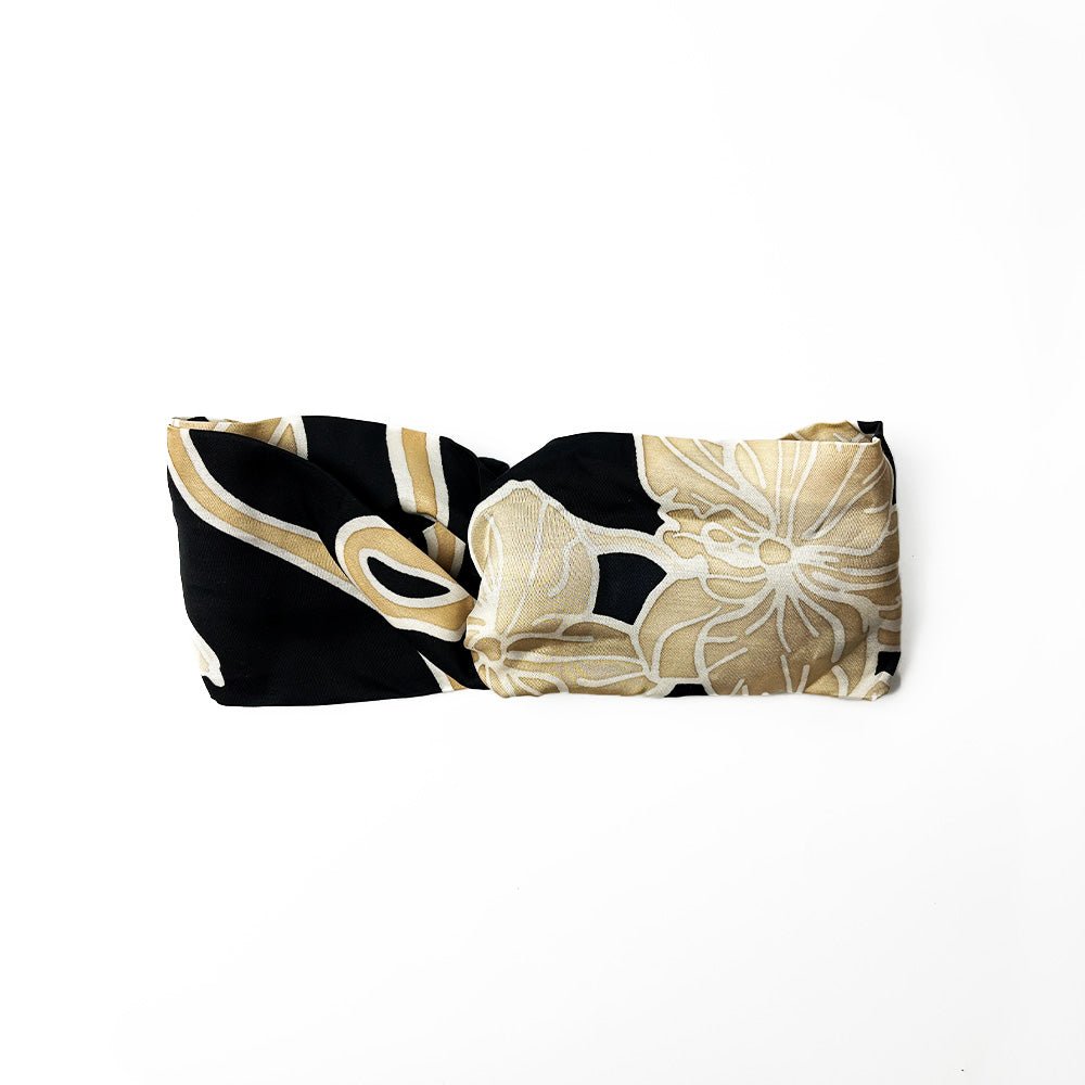 Batik Headband - Onyx Fleur white box photo 