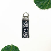 Batik Key Fob - Black Floret - Batik Boutique