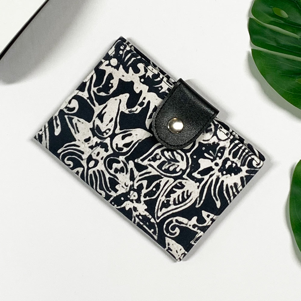 Batik Passport Cover - Black Floret - Batik Boutique