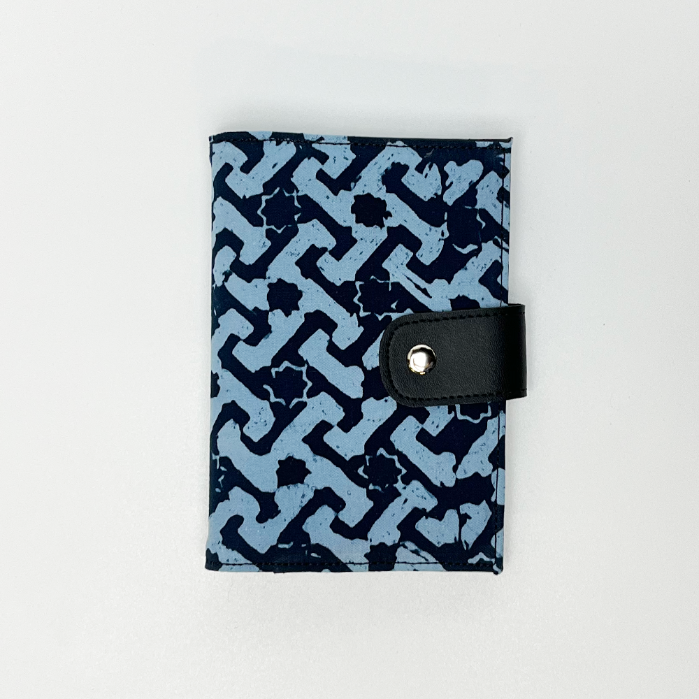 Batik + Leather Passport Cover - Midnight Arabesque - Batik Boutique