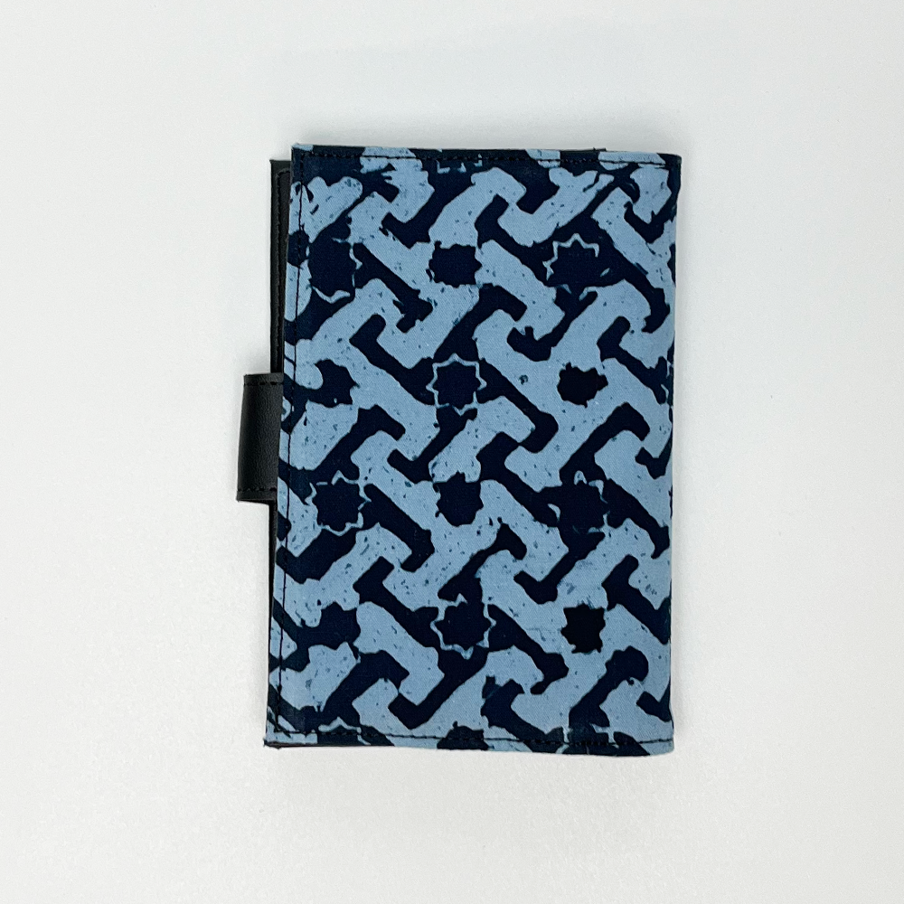 Batik + Leather Passport Cover - Midnight Arabesque - Batik Boutique