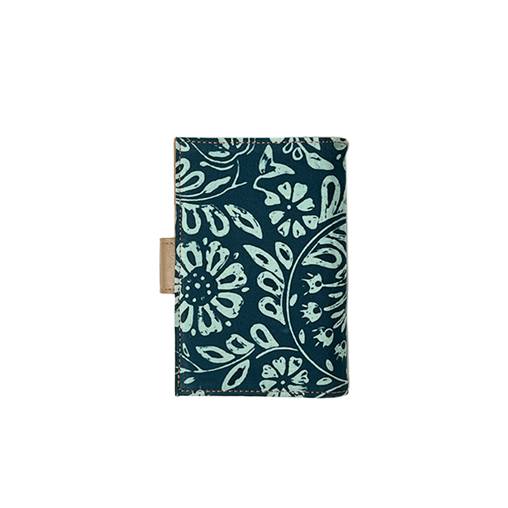 Batik + Leather Passport Cover - Teal Ukir - Batik Boutique