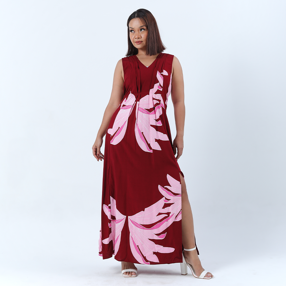 Batik Maxi Dress Berry Palmera Batik Boutique