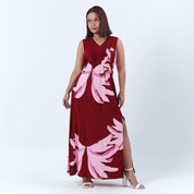 batik dress against a white background in the pattern berry palmera