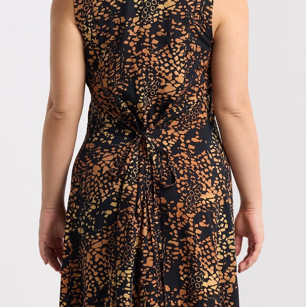batik formal dress Buy Blue Batik Printed Buttons Modal Flared Dress Online for Woman main image 1