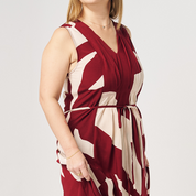 Batik Maxi Dress - Crimson Rose - Batik Boutique- Close up of our batik maxi dress