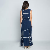 Batik Maxi Dress - Navy Brush - Batik Boutique