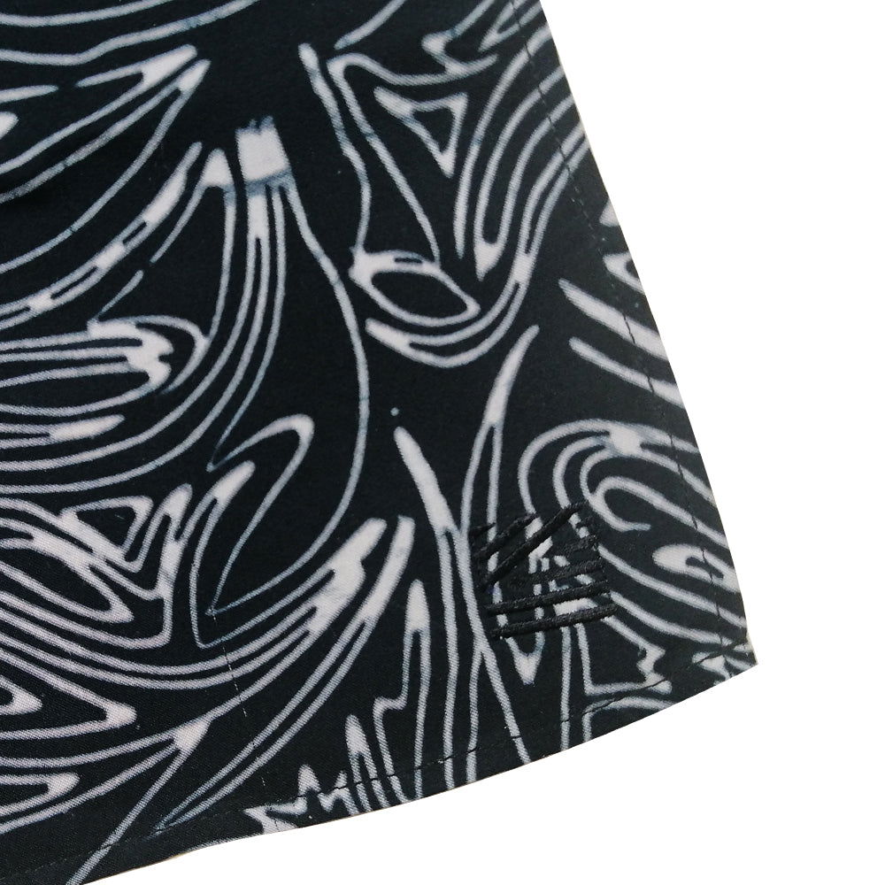 Batik Neck Tie & Pocket Square (Silk Cotton) - Black Driftwood - Batik Boutique