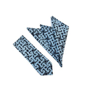Batik Neck Tie & Pocket Square (Silk Cotton) - Midnight Arabesque