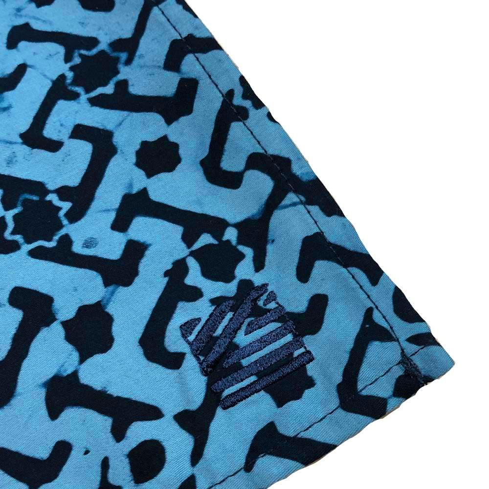 Batik Neck Tie & Pocket Square (Silk Cotton) - Midnight Arabesque