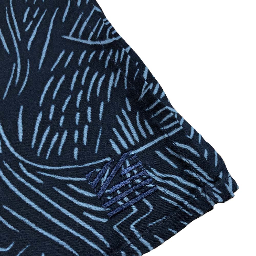 Batik Neck Tie & Pocket Square (Silk Cotton) - Navy Driftwood