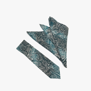 Batik Neck Tie & Pocket Square (Silk Cotton) - Teal Driftwood