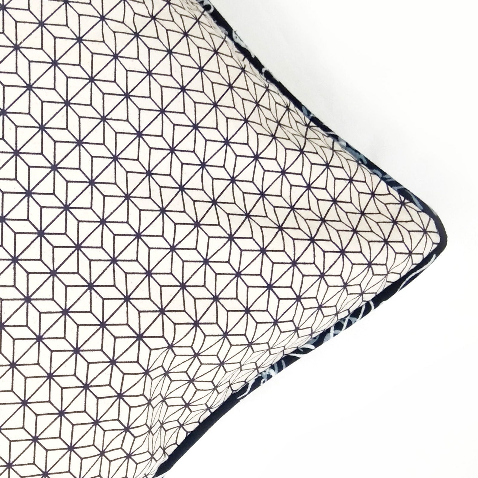 Batik Pillow Cover (Square) - Blue Nautical Fern - Batik Boutique