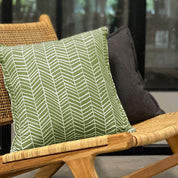 Batik Pillow Cover (Square) - Sage Banana Leaf - Batik Boutique