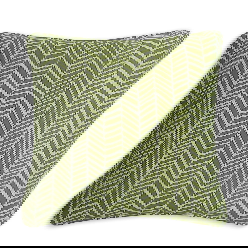 Batik Pillow Cover (Square) - Sage Banana Leaf - Batik Boutique