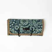 Teal ukir Travel pouch  front view 