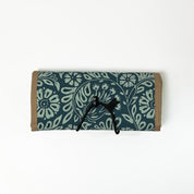 Teal ukir Travel pouch  back view 