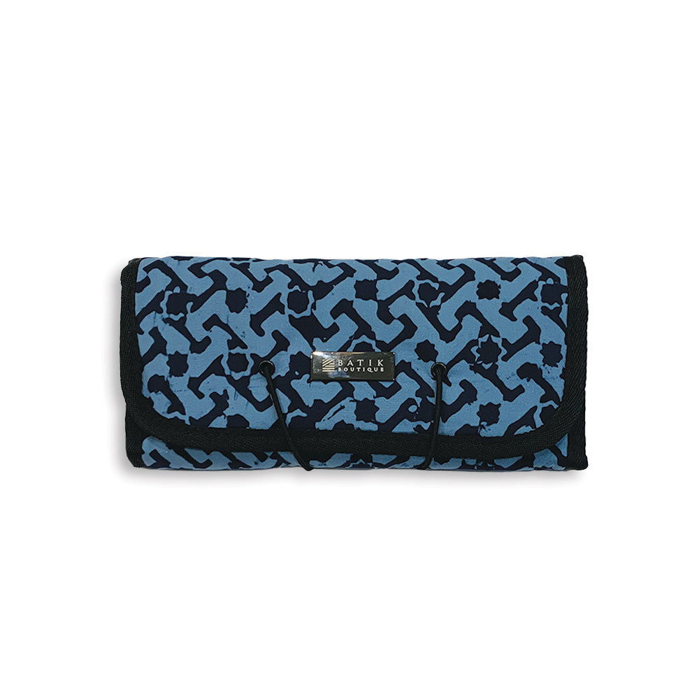 Batik Roll Up Travel Pouch - Midnight Arabesque - Batik Boutique
