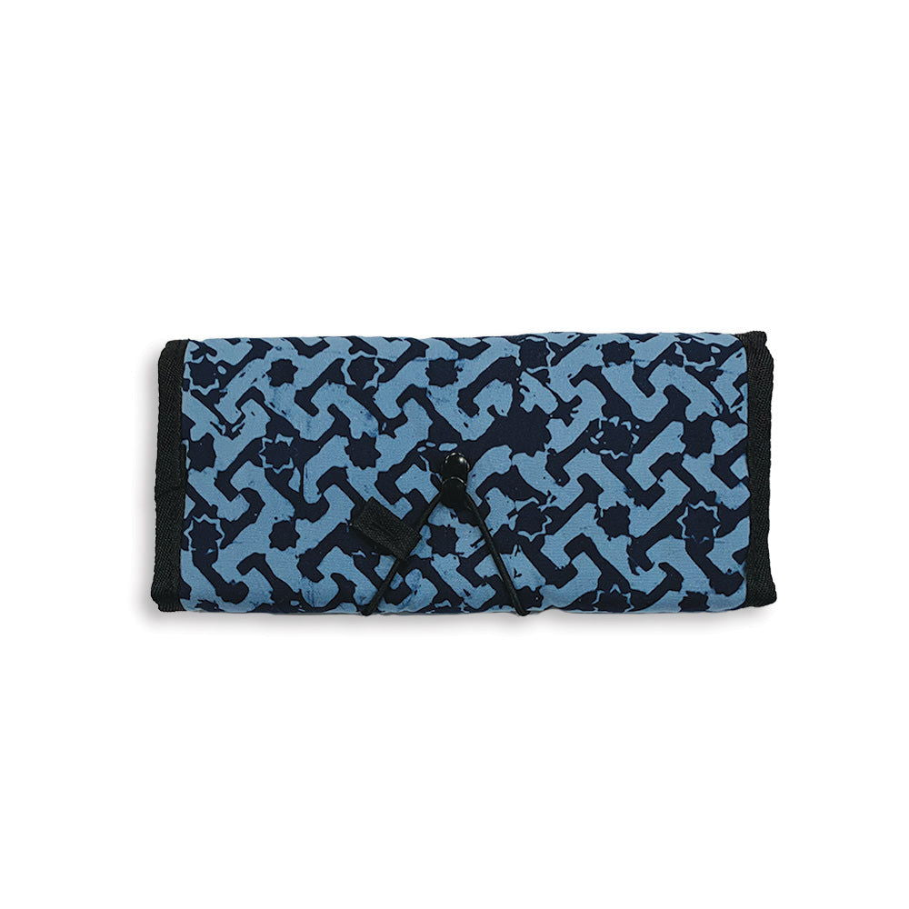 Batik Roll Up Travel Pouch - Midnight Arabesque - Batik Boutique
