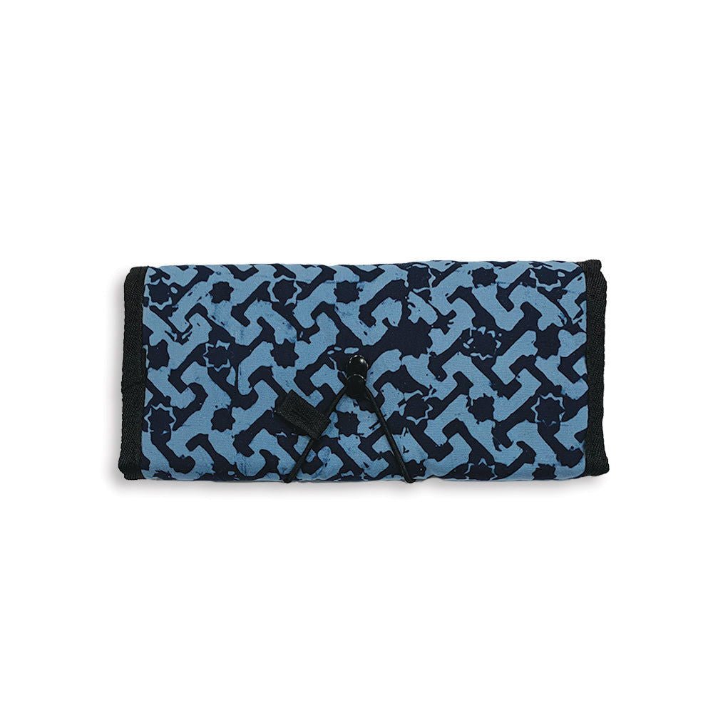 Batik Roll Up Travel Pouch - Midnight Arabesque - Batik Boutique