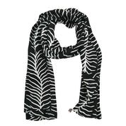 Batik Scarf (Silk Cotton) - Black Fern - Batik Boutique
