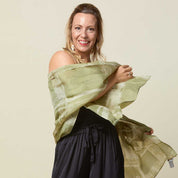 Batik Scarf (Silk Cotton) - Brushed Olive - Batik Boutique