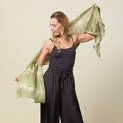 Batik Scarf (Silk Cotton) - Brushed Olive - Batik Boutique