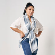 Batik Scarf (Silk Cotton) - Brushed Steel - Batik Boutique