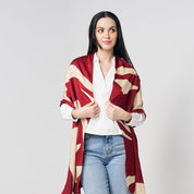 Batik Scarf (Silk Cotton) - Crimson Rose - Batik Boutique