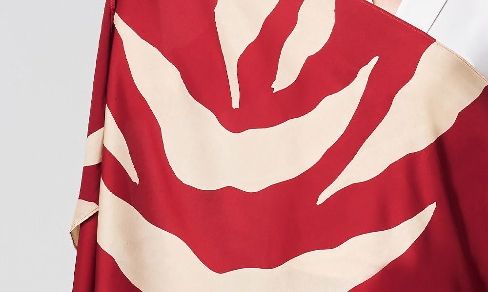 Batik Scarf (Silk Cotton) - Crimson Rose - Batik Boutique