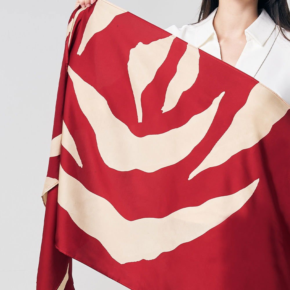 Batik Scarf (Silk Cotton) Crimson Rose – Batik Boutique