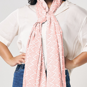 Batik Scarf (Silk Cotton) - Peach Bloom - Batik Boutique