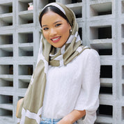 Batik Scarf (Silk Cotton) - Stone Chain - Batik Boutique