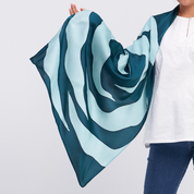 Batik Scarf (Silk Cotton) - Teal Rose - Batik Boutique