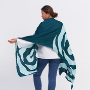 Batik Scarf (Silk Cotton) - Teal Rose - Batik Boutique