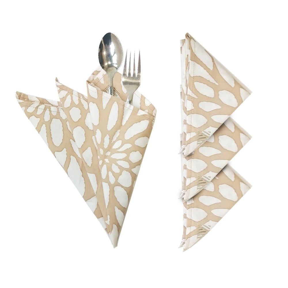 Batik Serviette Set Tan Bunga