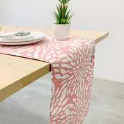 a batik table runner in the pattern coral bunga