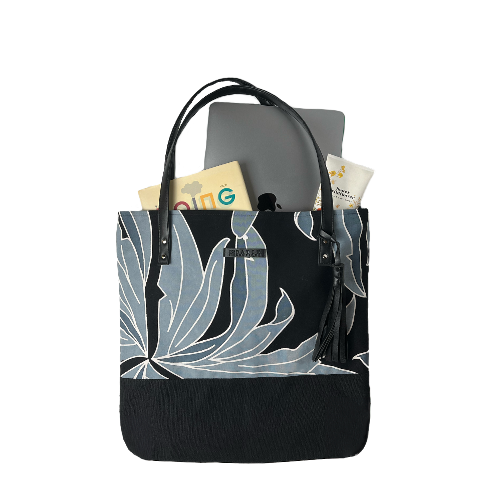 Batik Tote Bag (Canvas base) - Midnight Palma - Batik Boutique