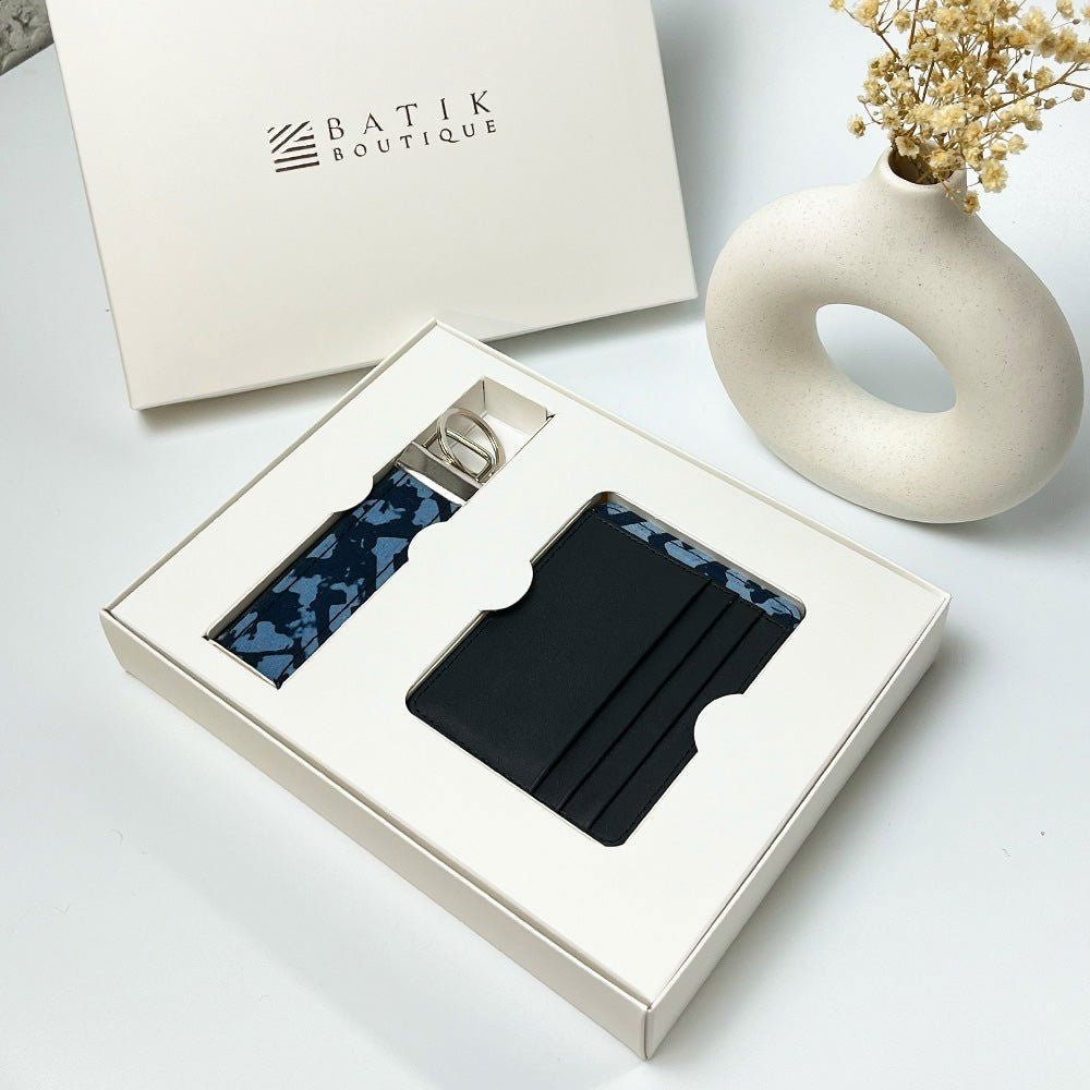 Batik Travel Set - Midnight Arabesque displayed in a box 