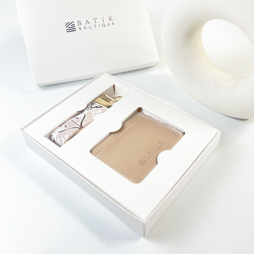 Two items in a white box with 'Batik Boutique' branding on a light background