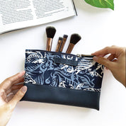 Batik Zip Pouch - Blue Nautical Fern - Batik Boutique