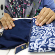 Batik Zip Pouch - Blue Nautical Fern - Batik Boutique