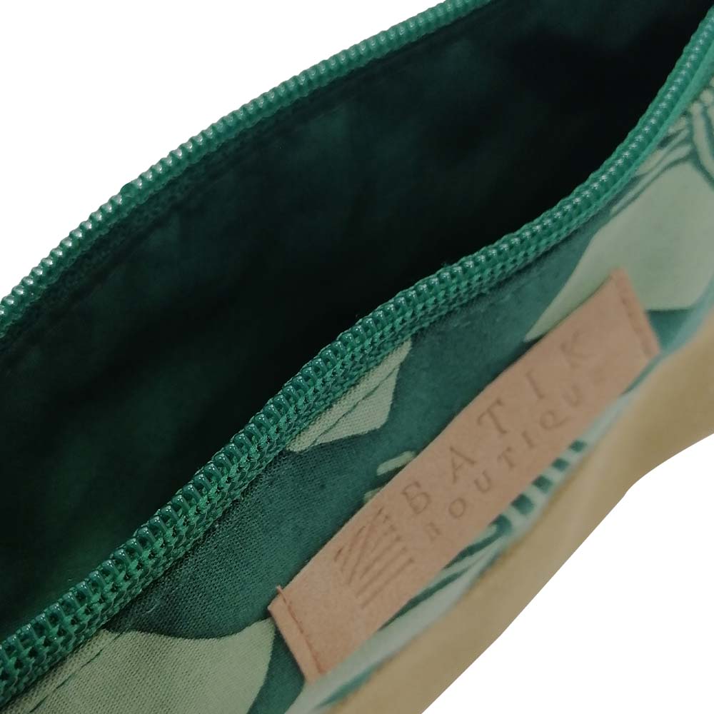 Batik Zip Pouch - Green Nasi Lemak - Batik Boutique