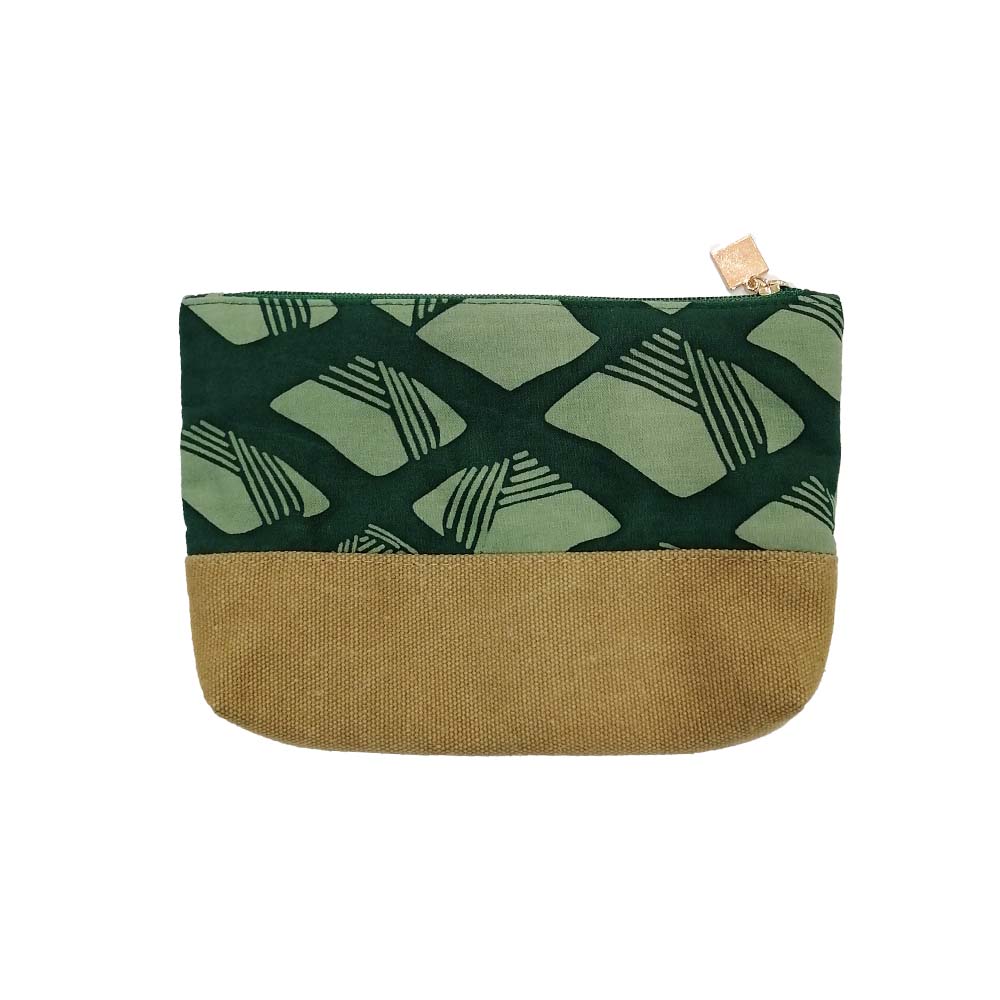 Batik Zip Pouch - Green Nasi Lemak - Batik Boutique