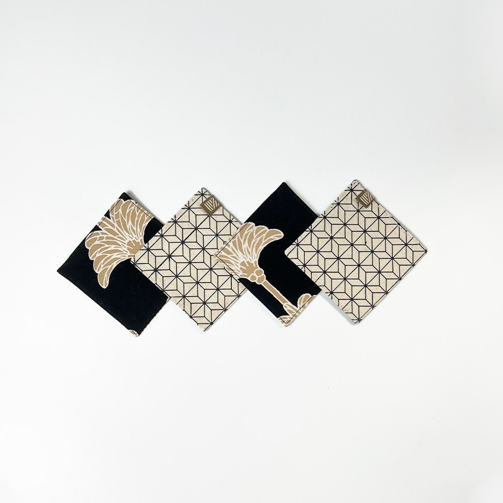 black cocnut coaster showing both versatility of being able to use front and back side 