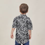 Boy's Batik Shirt - Black Floret - Batik Boutique