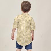 Boy's Batik Shirt - Mustard Arabesque - Batik Boutique