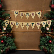 Batik Burlap Bunting - Merry Christmas