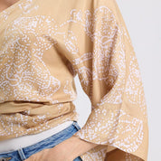 Tie Front Kimono - Tan Orchid